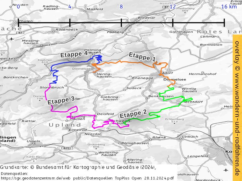 Von Camp zu Camp kann man den Diemelsteig in 4 Etappen wandern.